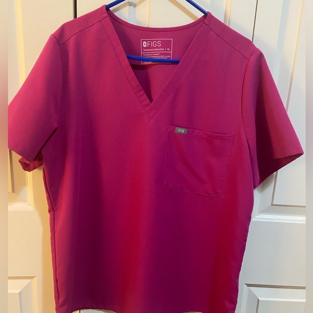 Catarina One-Pocket Scrub Top Raspberry Sorbet